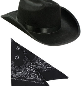 Aeromax Cowboy Hat w/ Bandana Black